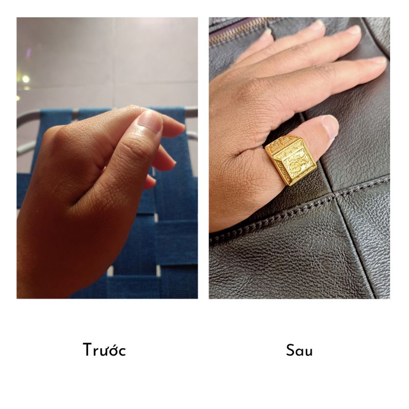 Nhẫn Nam Chữ Phước  - Như Vàng Thật - Mang đi chơi, đi tiệc đều đẹp - Bao đổi trả trong 07 ngày - Lokalo