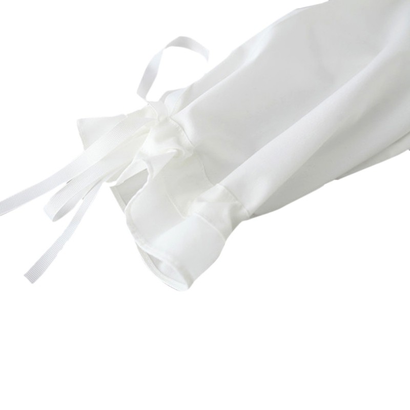 [Baywellfashion]Women Sweet Japanese Lace Dress Solid Color Strap Long Sleeve Tie Straps Casual Skirt White | BigBuy360 - bigbuy360.vn