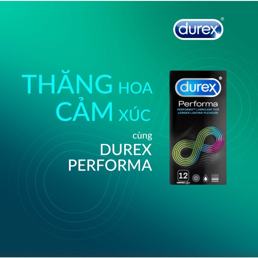 Bao cao su Durex Performa Yêu bền lâu 12 chiếc (Che tên SP)