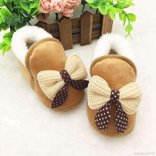 Giày bốt cổ cao viền lông dễ thương cho bé gái