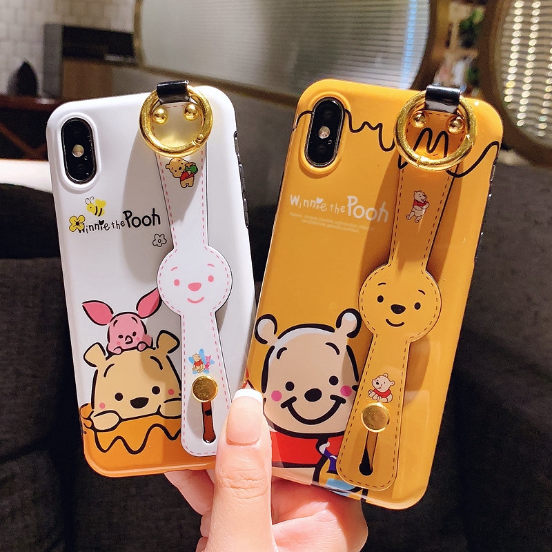 Ốp điện thoại họa tiết gấu Pooh với dây đeo xinh xắn cho iphone xs max xr 8plus 7 | BigBuy360 - bigbuy360.vn