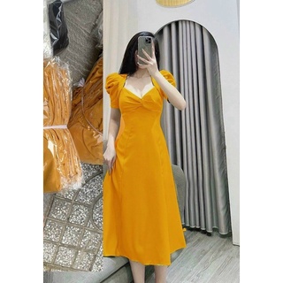 (SHOP TÁO ĐỎ BIGSIZE 50kg đến 90kg ) đầm midi hở ngực đi tiệc