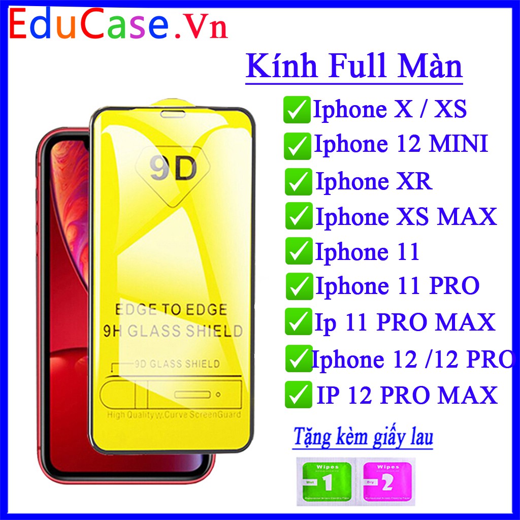 Cường lực IP  X/ XS/ XS MAX/ XR/ IP11/ IP11 Pro/ IP11 Pro MAX/ IP 12 Mini/ 12/ 12 Pro/ 12 Pro Max Full   Educase.vn