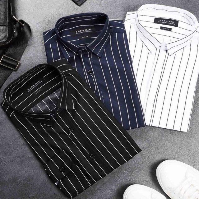 Áo Sơ Mi Nam, Sơ Mi Kẻ Sọc Hàn Quốc Chất Đẹp Mẫu Mới 2019