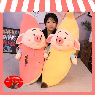 Gối ôm gấu bông chuối dưa hấu mặt heo tiktok 🐷vải dãn 4 chiều🐷 GB41