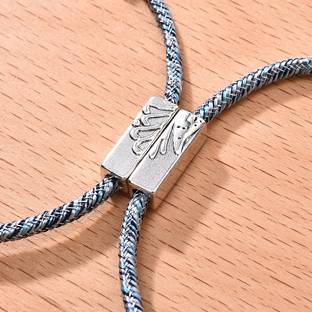 Set 2 Vòng Tay Bện Dây Có Nam Châm Cho Cặp Đôi