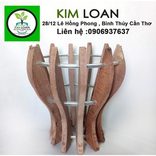 Combo 2 chậu lan gỗ hình ly 18x18cm