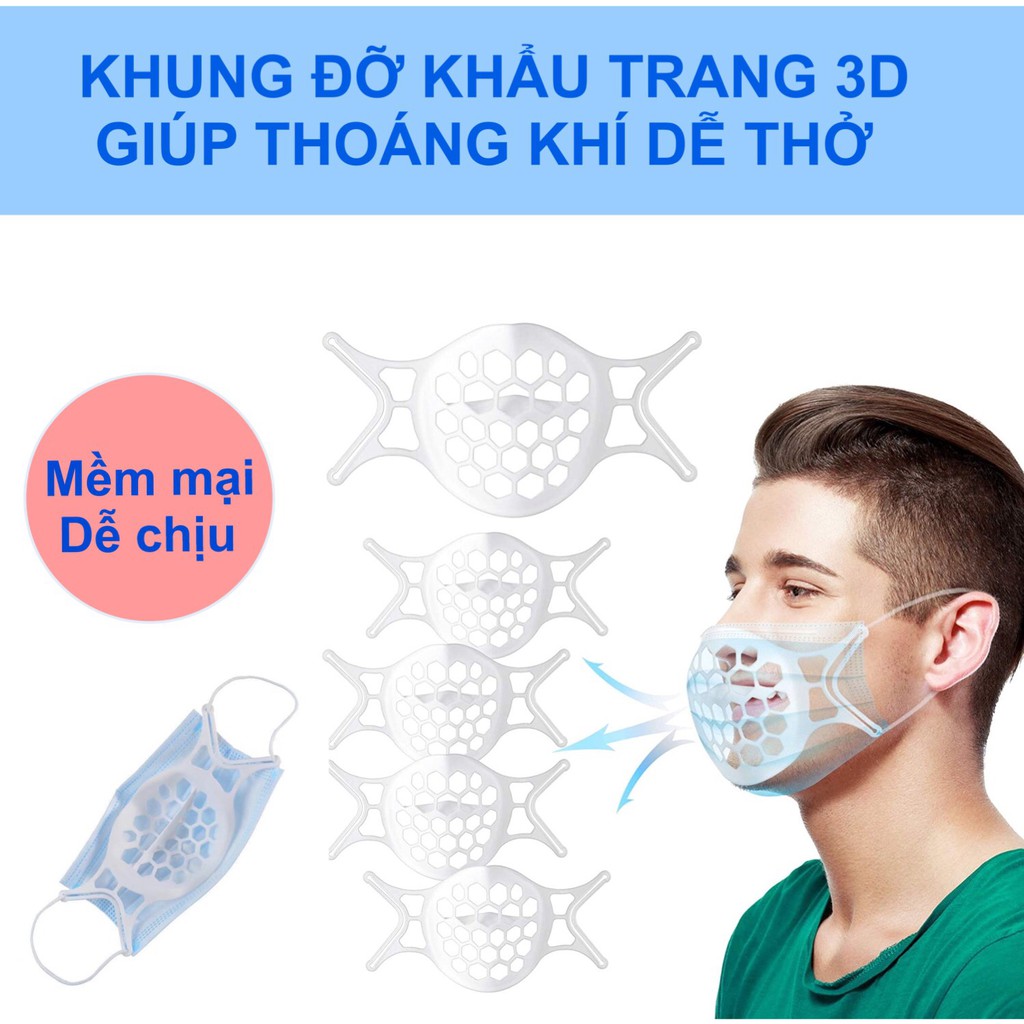 Khung đệm lót bên trong Khẩu trang mềm mại giúp dễ thở, chống bí hơi, mờ kính | WebRaoVat - webraovat.net.vn