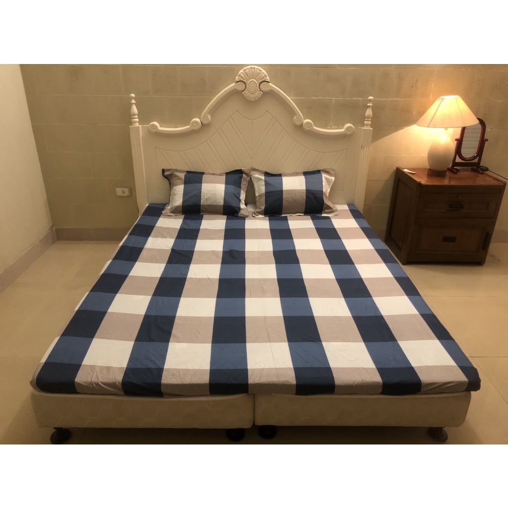 Bộ Ga gối chun otton Poly đủ kích thước 1m8 1m6 1m8 2m2