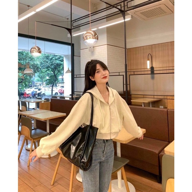 ÁO KHOÁC NHUNG LÌ ULZZANG HÀN QUỐC ( kèm ảnh thật +video shop quay)