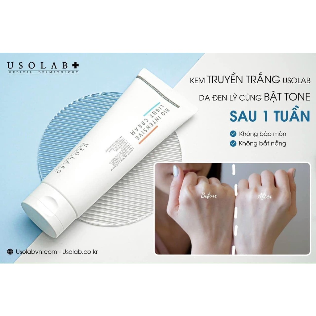 [Hàng trả order, không có dư] Kem Body Nâng Tone dưỡng trắng da Bio Intensive Light Cream Usolab 250ml | BigBuy360 - bigbuy360.vn