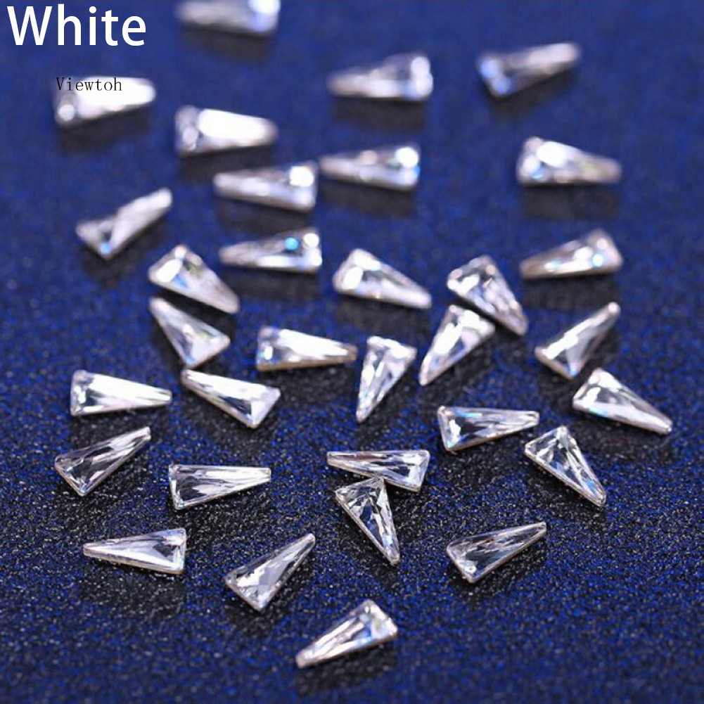 Set 10 viên đá hình tám giác lấp lánh trang trí móng tay DIY