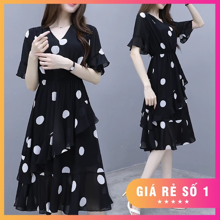 ĐẦM CHẤM BI TẦNG SIÊU XINH A5 ĐỦ SIZE S,M,L,Xl,XXL