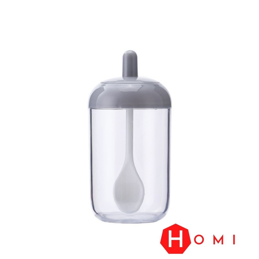 Lọ Đựng Gia Vị Thủy Tinh  Kèm Thìa 250ml, Hũ Đựng Gia Vị  - Danami Store