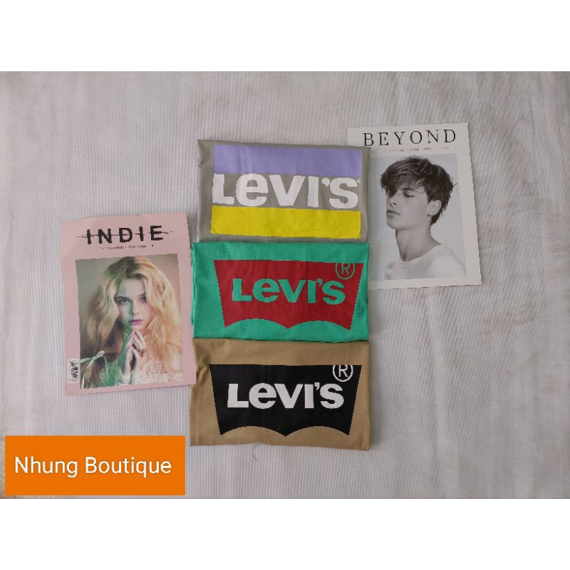 Áo Thun Levis Unisex Nam Nữ, Cotton 4 Chiều Dày Mịn, Thoáng Mát