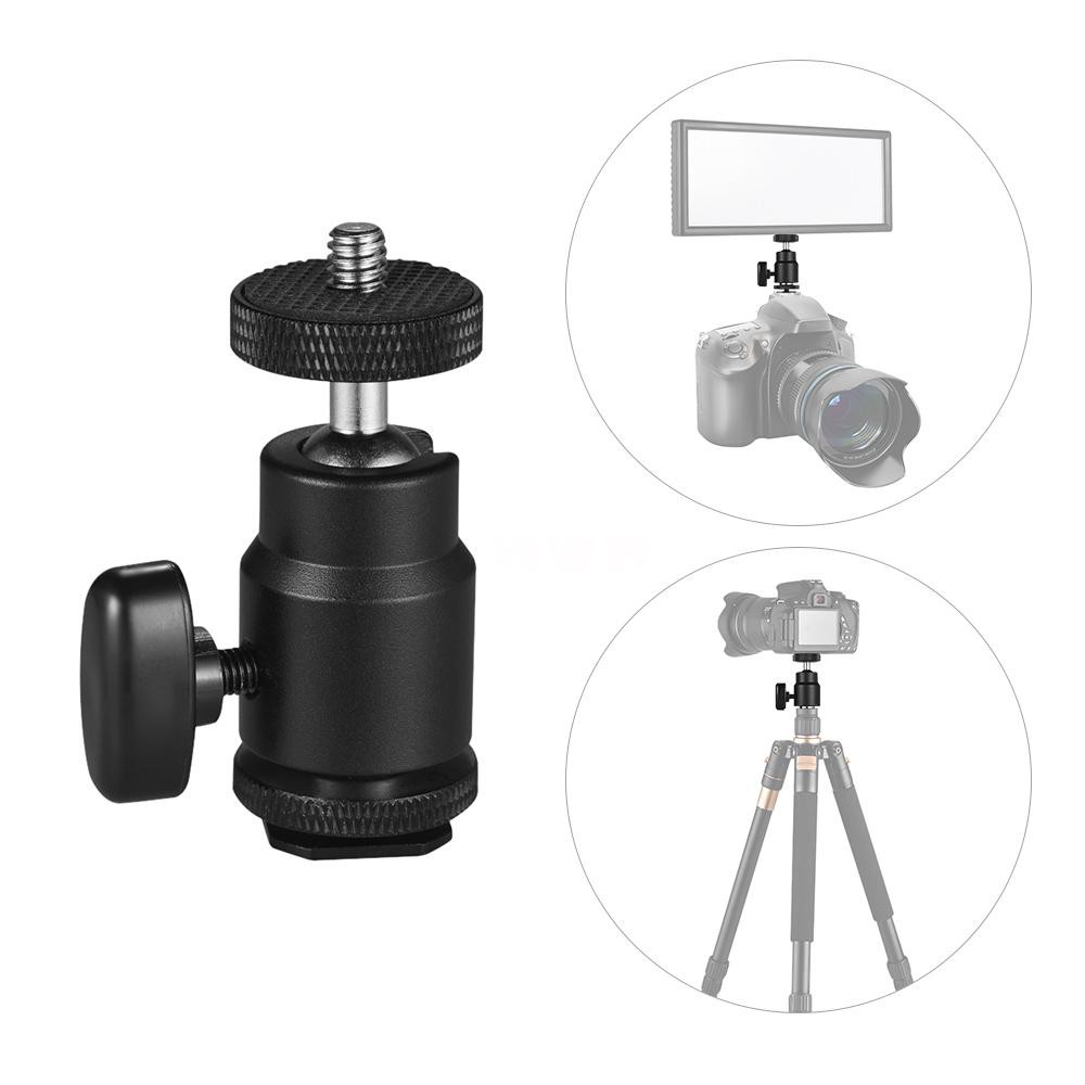 Adjustable Phone Holder Clip + Mini Ball Head with 1/4 Inch Screw Mounts for Canon Nikon Sony DSLR ILDC Mini DV Monitor Video Light Tripod for iPhone Samsung Huawei 5.5-8.5cm Width Smartphone