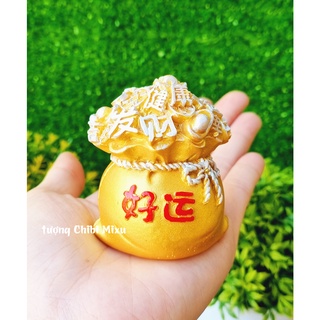 Túi tiền vàng tài lộc chữ Hảo Vận - May Mắn màu vàng