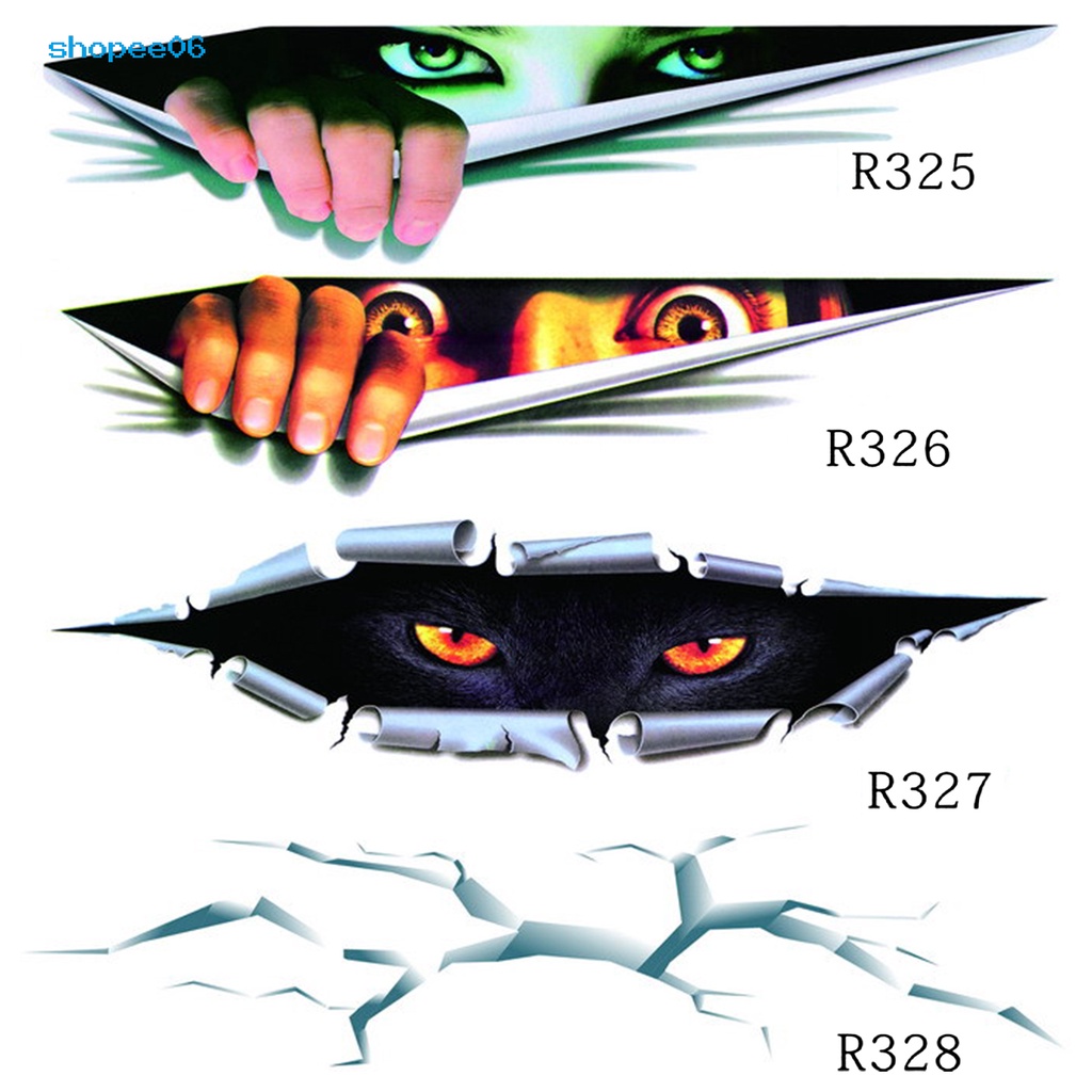 Miếng Dán Trang Trí Xe Hơi Hình Đôi Mắt 3D Sáng Tạo Chống Thấm Nước