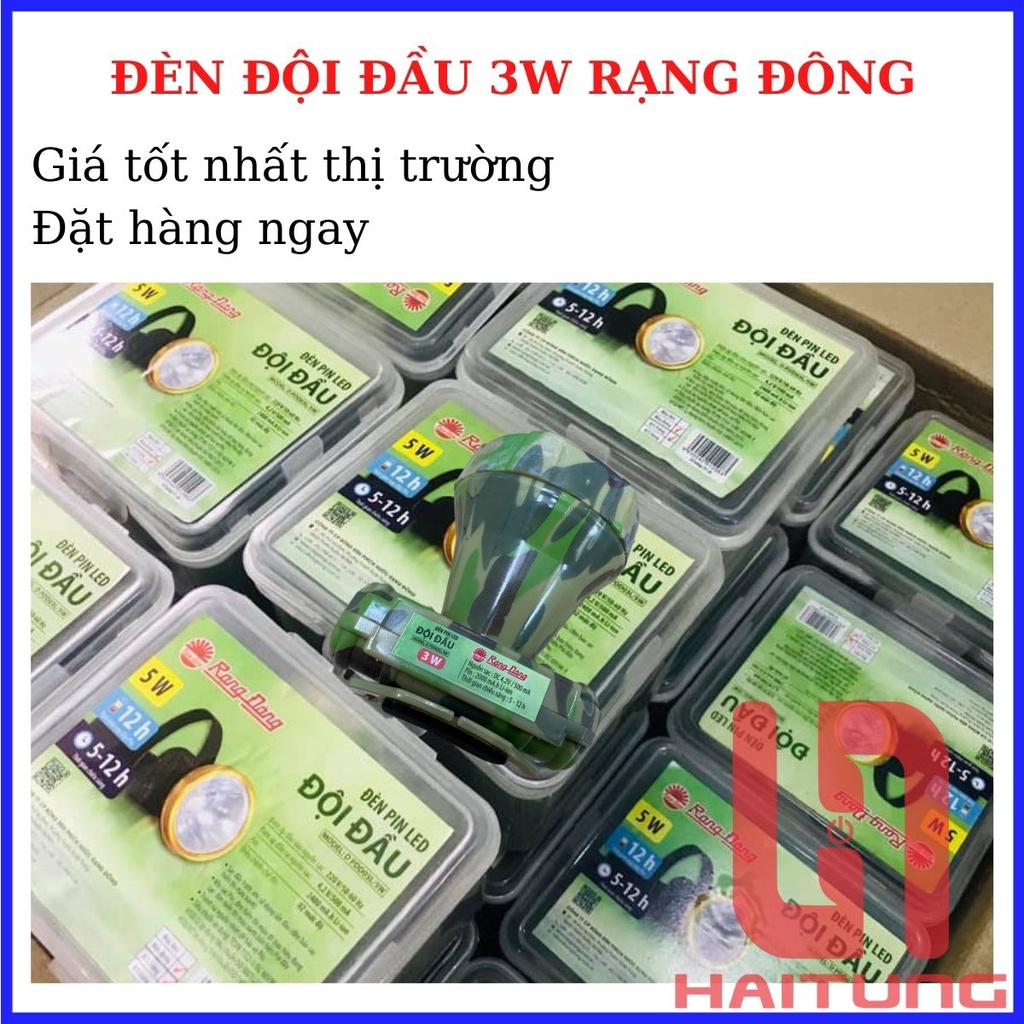 Đèn Pin Led Đội Đầu 3W Rạng Đông. Đèn Đội Đầu Soi Ban Đêm. Đèn Led Siêu Sáng. Pin Cực Trâu 5-12H