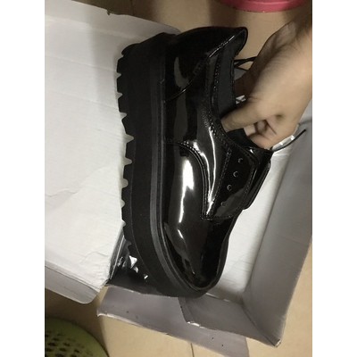 Giày bánh mỳ da bóng ulzzang nữ đế cao 5cm | BigBuy360 - bigbuy360.vn