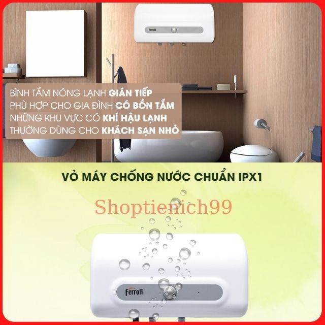 Bình Nóng Lạnh Ferroli Ngang 15L-20K- 30Lít QQ-ME Bảo Hành 8 Năm Siêu Bền Chính Hãng Giá Rẻ Tại Hà Nội.