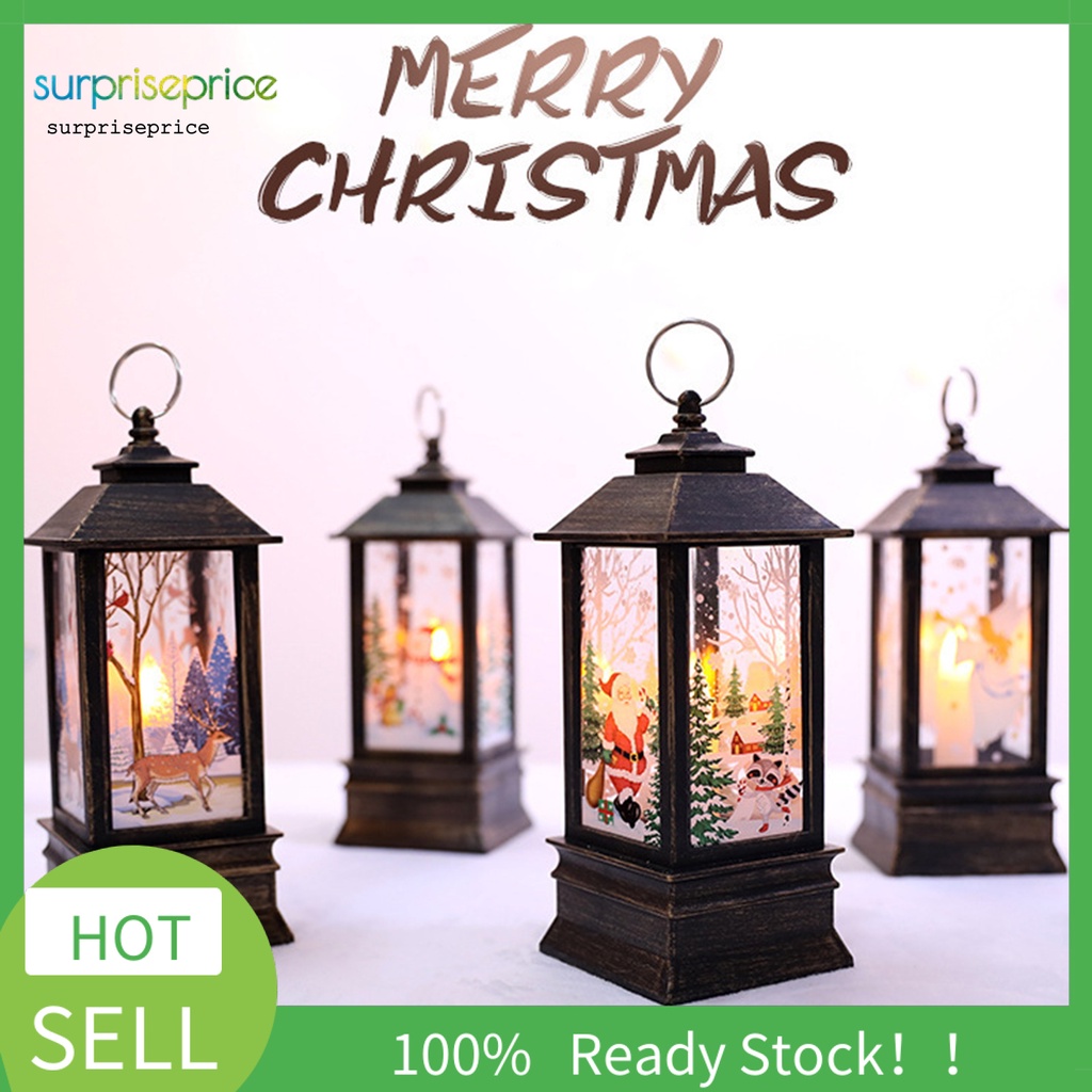 Đèn dầu thiết kế hình ông già noel/tuần lộc nhỏ nhắn trang trí nhà cửa dịp giáng sinh