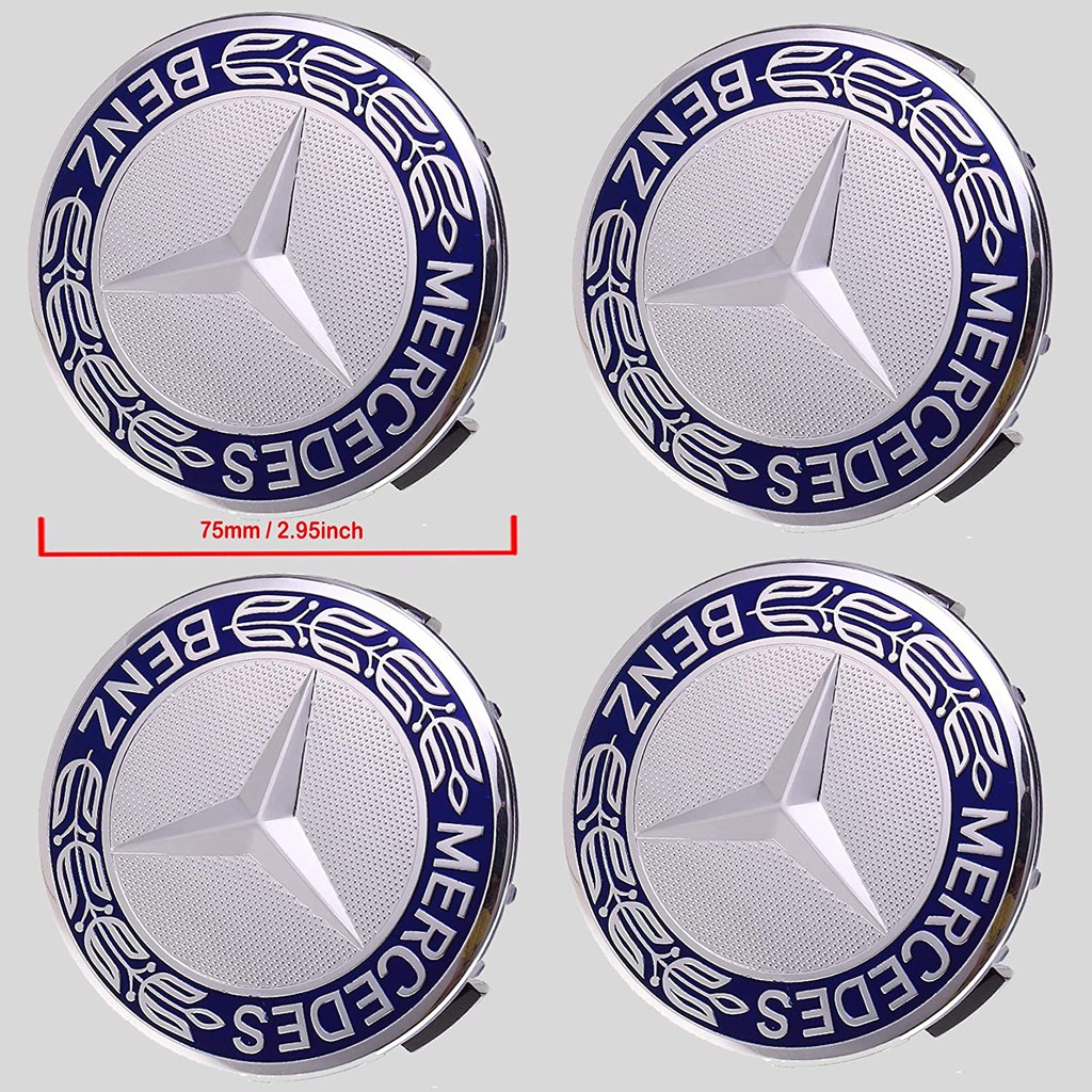 Logo Chụp Mâm Bánh Xe Ô Tô Mercedes Benz Đường Kính 75mm