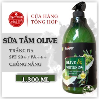 Sữa tắm ôliu SROGET SPF 50+ PA+++ chai 1.3KG  giúp dưỡng trắng da và chống nắng hiệu quả