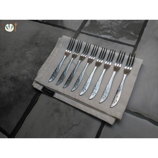 Muỗng nĩa inox vintage vát hoa 2hand 29 món