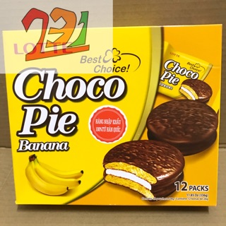 Hộp 12 Bánh ChocoPie Banana Lotte 336g