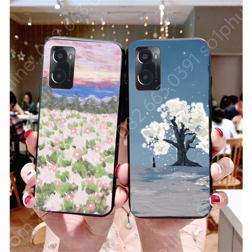 Ốp lưng Oppo A76 / A36 ép cường lực kính chống bể hình thiên nhiên, quan cảnh sắc nét