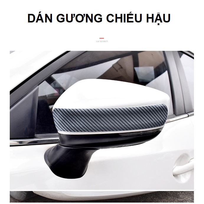 Nẹp Cacbon chống trầy xước bước chân xe ô tô - cuộn 1m ( TẶNG KEO 3M )