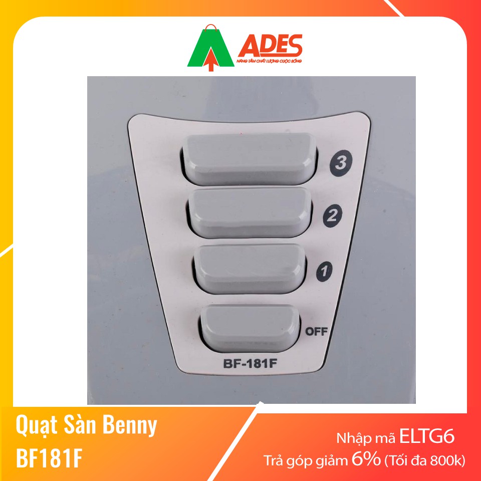 [Mã 154ELSALE2 giảm 7% đơn 300K] Quạt sàn Benny BF181F | Chính hãng, giá rẻ