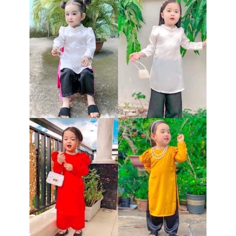 Bộ áo dài thiết kế cho bé gái
