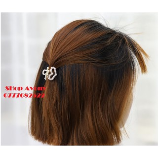Kẹp tóc đỉnh - kẹp nửa tóc đính hạt trắng