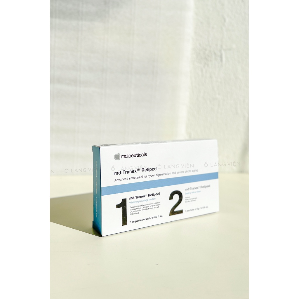 Peel da tại nhà căng, bóng, sáng khoẻ da an toàn Md:CEUTICALS md:Tranex Retipeel 1 ống x 1 mask