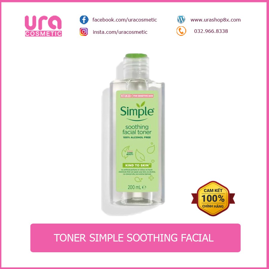 [CHÍNH HÃNG CÔNG TY] Nước hoa hồng Simple Smoothing Facial Toner - Toner Simple cho da mụn nhạy cảm