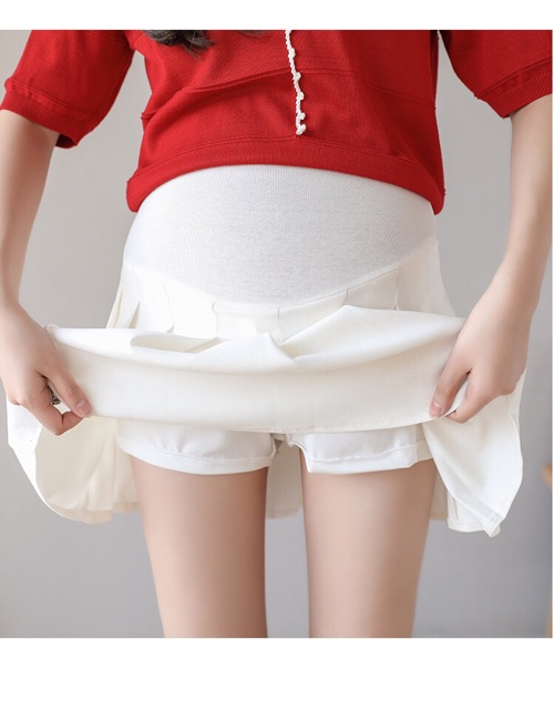 Chân váy xếp ly cho mẹ bầu ,hàng quảng châu, chân váy bầu 2 màu đen, trắng