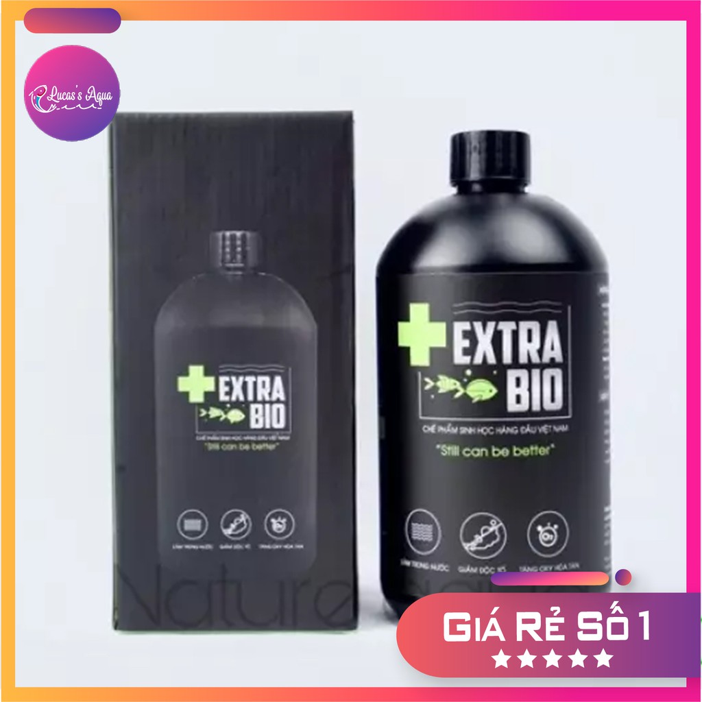 (Bonus 25% - 125ml giá không đổi )Extra Bio chai dung tích 125ml, 250ml, 500ml và 1L Vi Sinh Làm Trong Nước Bể Cá Cảnh