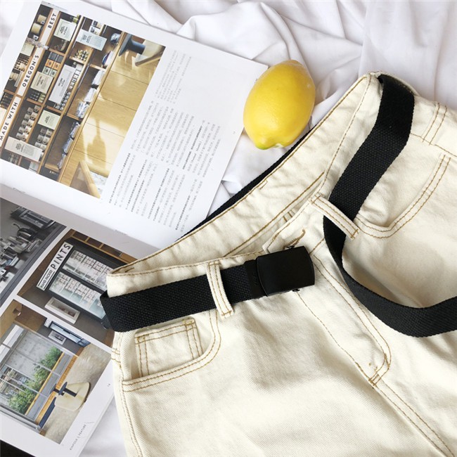 Thắt Lưng Vải Canvas Màu Sắc Thời Trang Phong Cách Hàn Quốc Cho Nữ