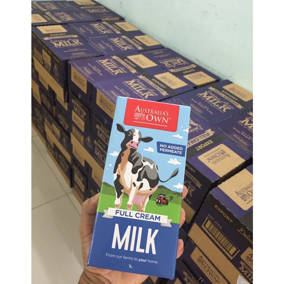[Q. Bình Thạnh] 1 Thùng Australia's Own Sữa Tươi tiệt trùng Úc Nguyên Kem 1L - Date 08.2022