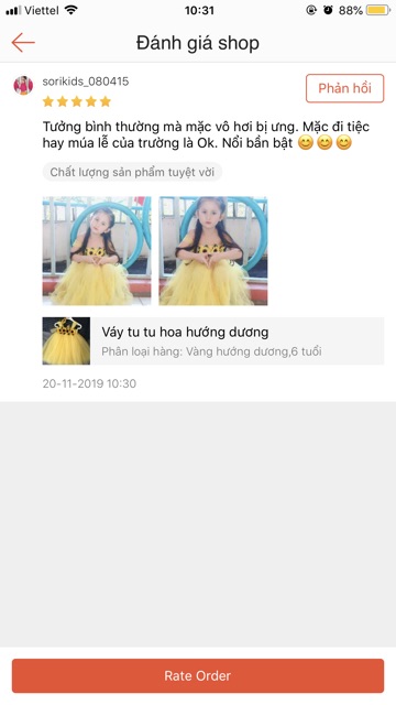 Váy tu tu hoa hướng dương