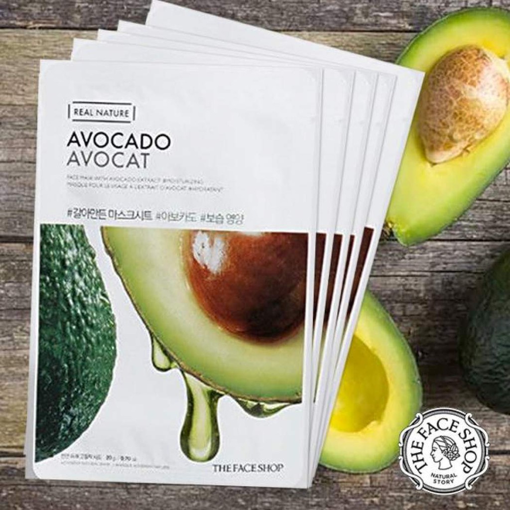 Mặt Nạ Dưỡng Da Phục Hồi Ẩm Tối Ưu TheFaceShop Real Nature Avocado Face Mask 20g