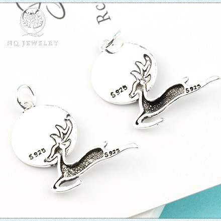 Charm bạc hình con tuần lộc treo - NQ Jewelry