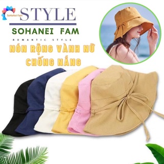 Nón rộng vành nữ thời trang chống nắng đi biển, đi du lịch, vành nón có gọng điều chỉnh- sohanei fam
