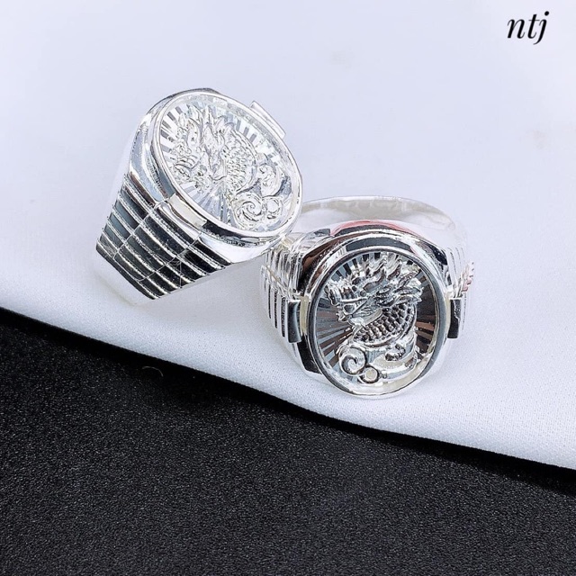NHẪN NAM BẠC TA MẶT RỒNG CHO NAM CAO CẤP