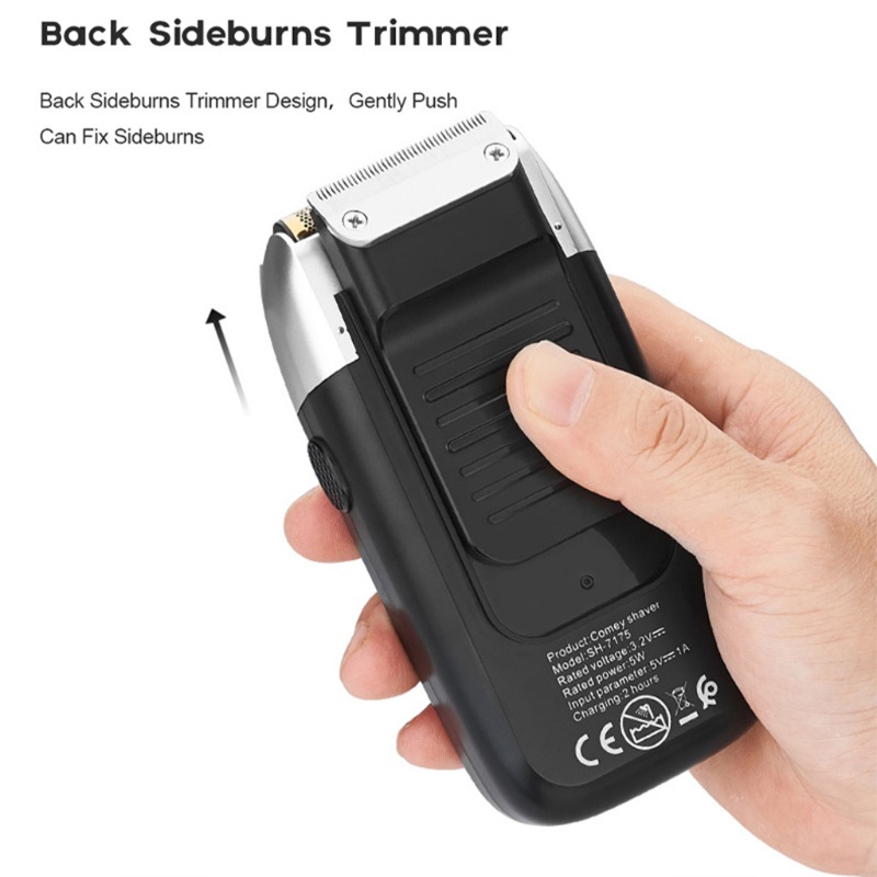 Máy Cạo Râu Chạy Điện Thiết Kế Hai Đầu Sạc USB Tiện Dụng Cho Nam