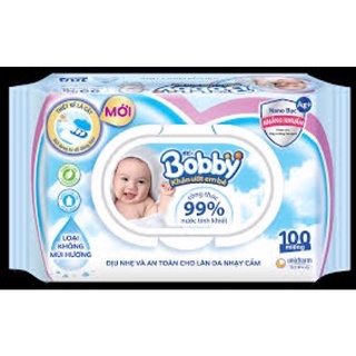 Giấy Ướt Bobby Không Mùi 100 miếng