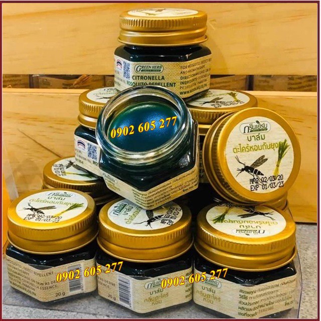 Dầu Cù Là Muỗi Sả Green Herb Citronella Essence Balm Thái Lan 20gr