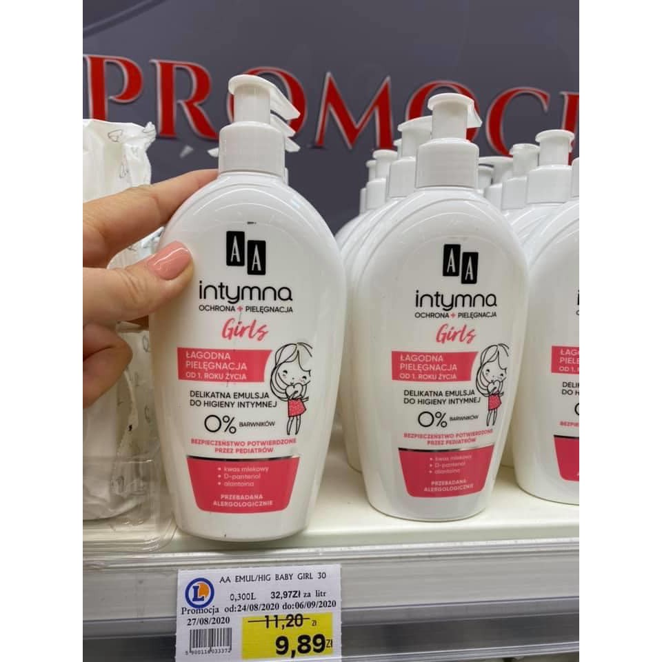 Dung Dịch Vệ Sinh Trẻ Em, Giảm Viêm, Ngăn Ngừa Tấy Đỏ, Thành Phần Axit Lactic - AA Intymna 300ml
